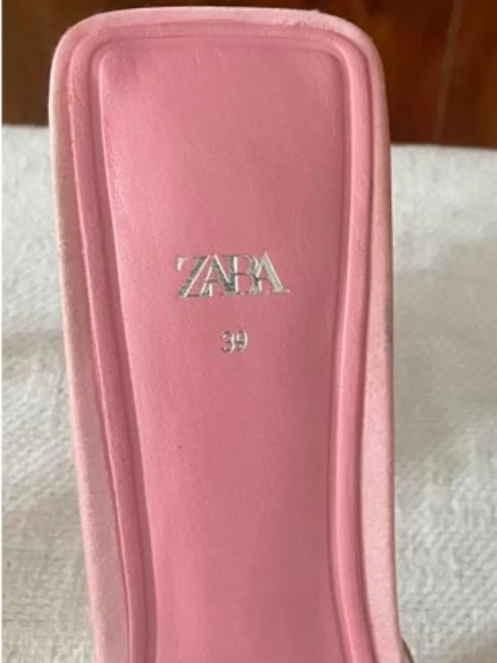 Zara Pink Rhinestone Mule Heels | Square Toe Slip-On Stiletto Sandals - Picture 8 of 8